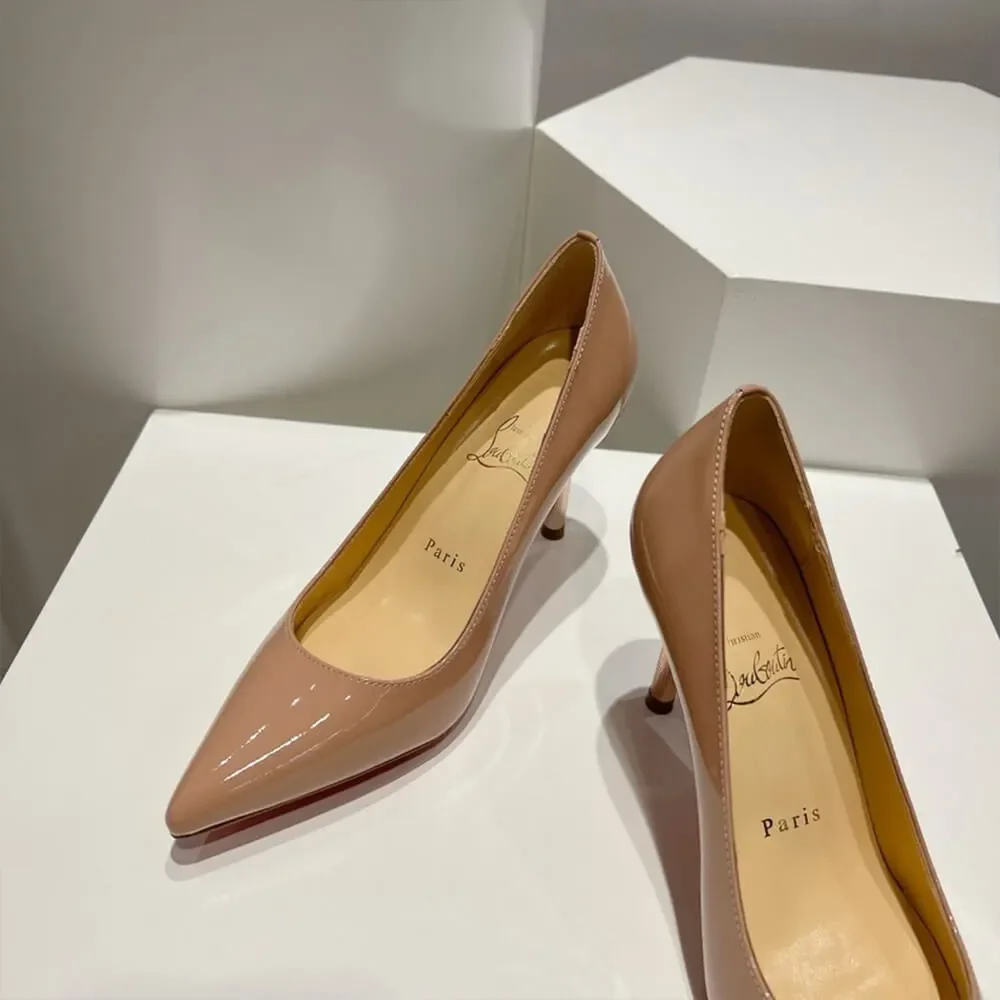 Christian Louboutin Scepter 85 Patent Pumps Nude Pink product view 6