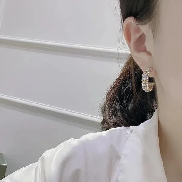 Tiffany  Co. Edge Cross Pavé-Effect Hoop Earrings Two-Tone product view 3