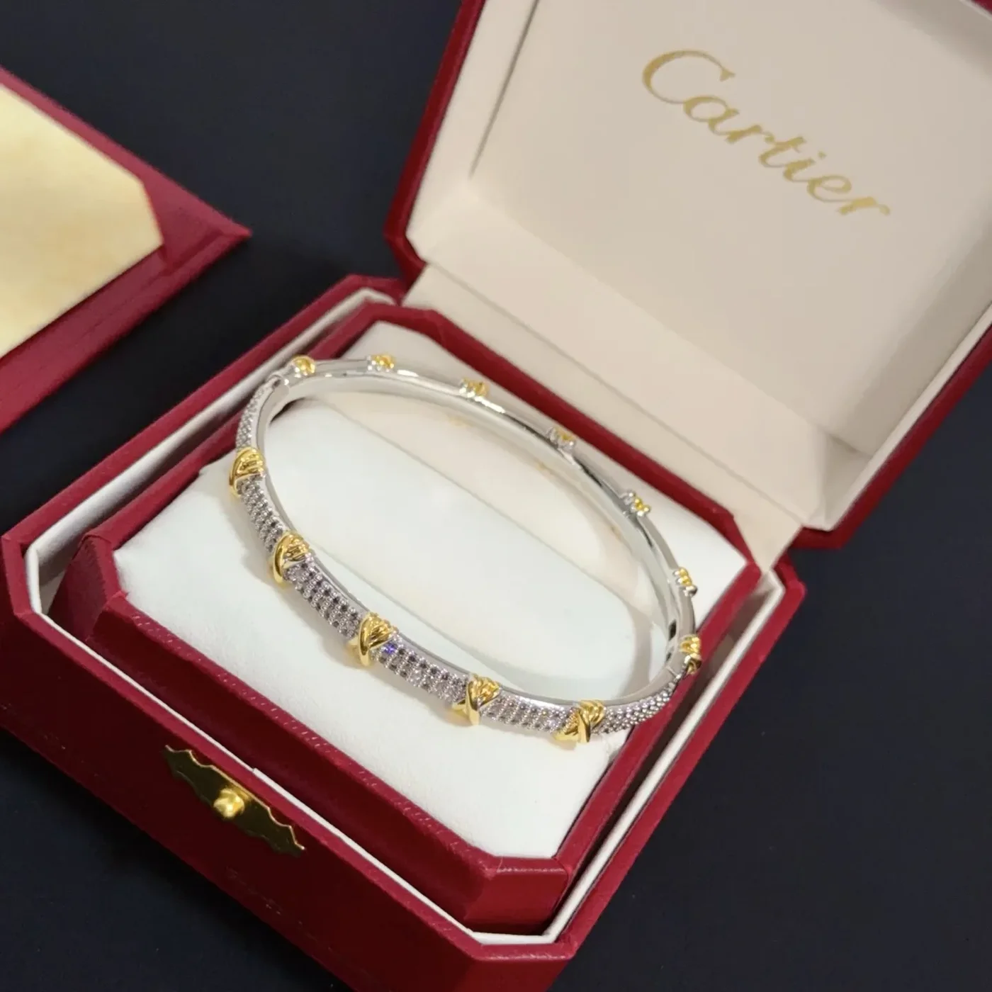 Cartier Two-Tone Beaded Bangle Bracelet product view 2