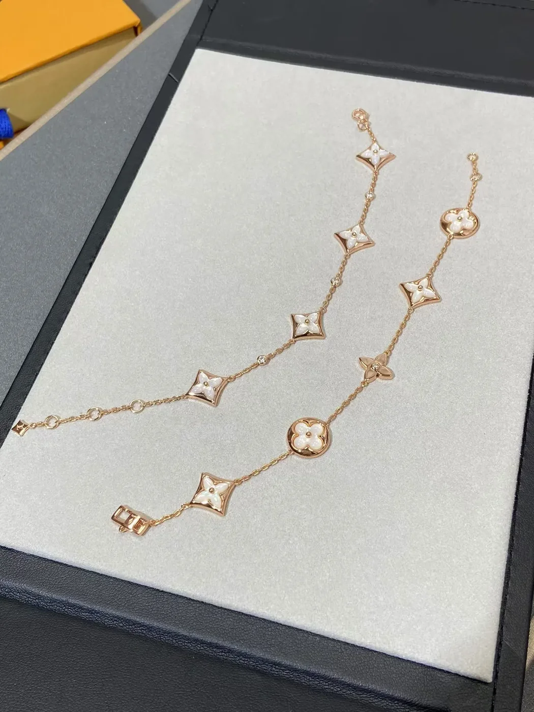 Louis Vuitton Four-Motif Blossom Bracelet White Inlay and Rose-Tone product view 1