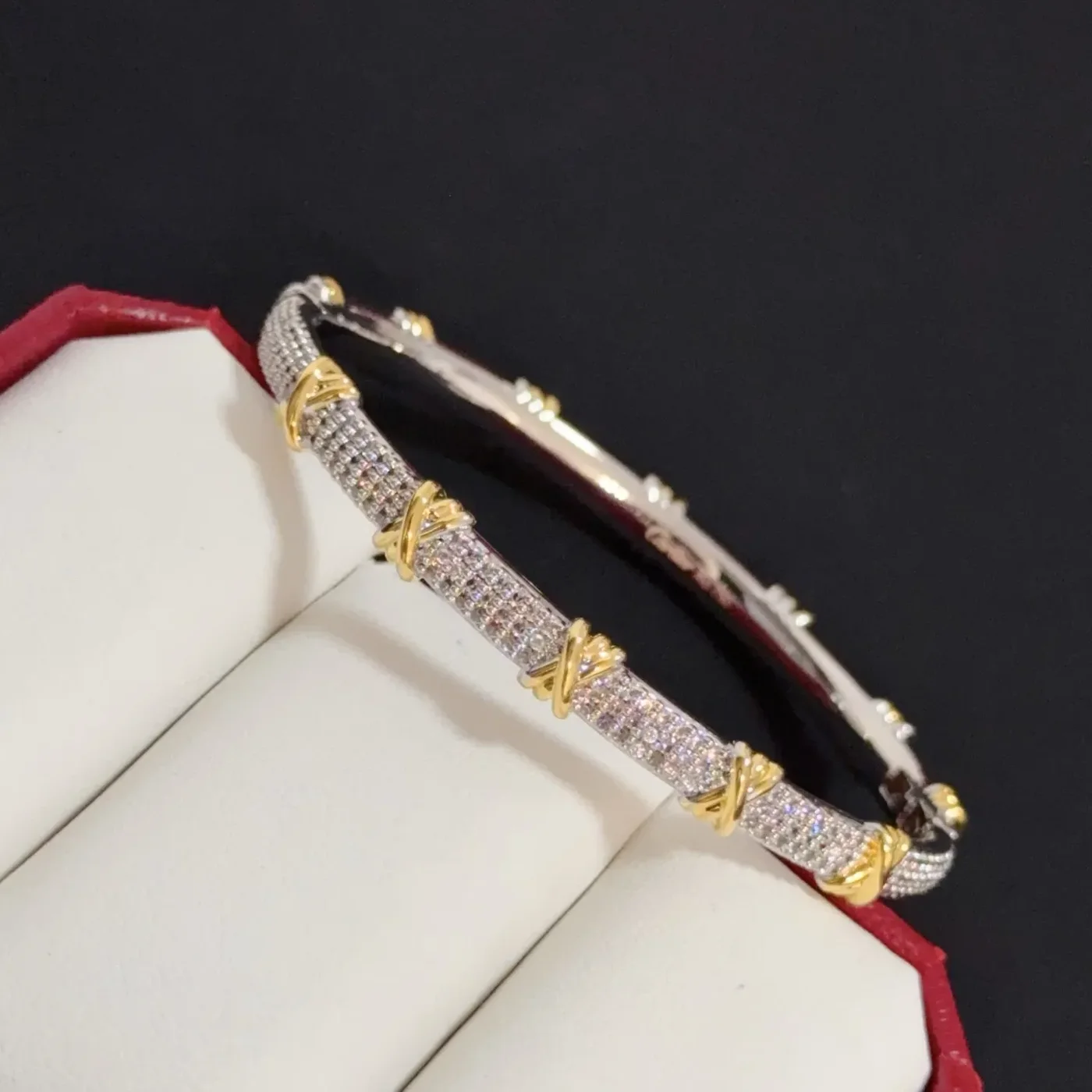 Cartier Two-Tone Beaded Bangle Bracelet product view 6