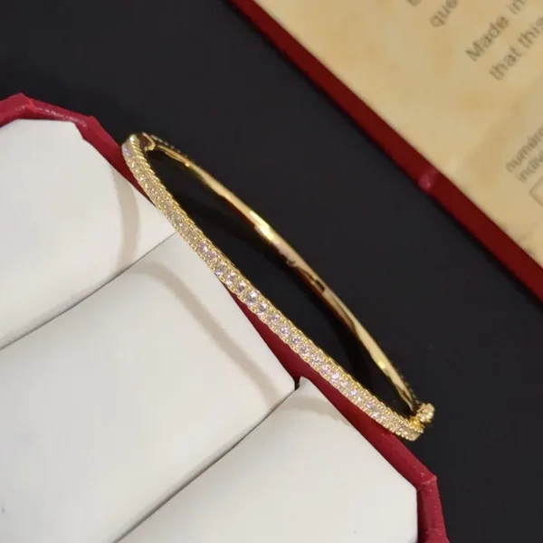 Cartier Gold-Tone Pave-Effect Bangle Bracelet product view 6