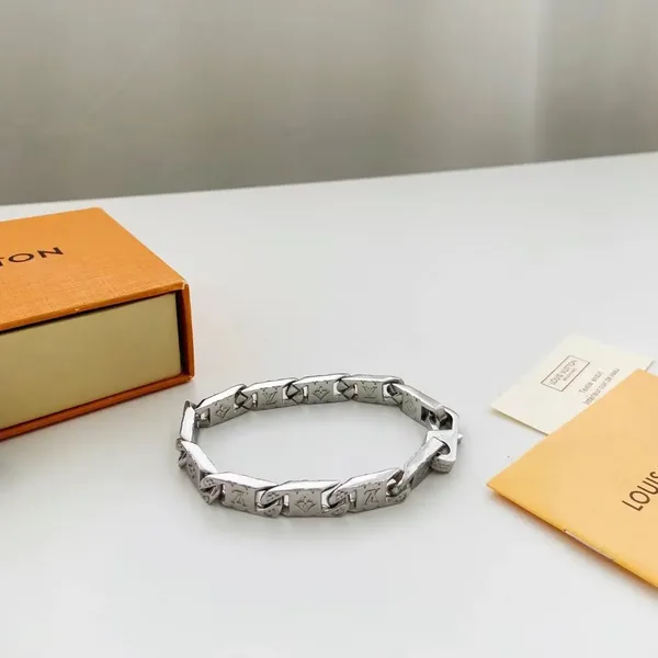 Louis Vuitton Monogram Plate Link Bracelet Silver-Tone product view 2