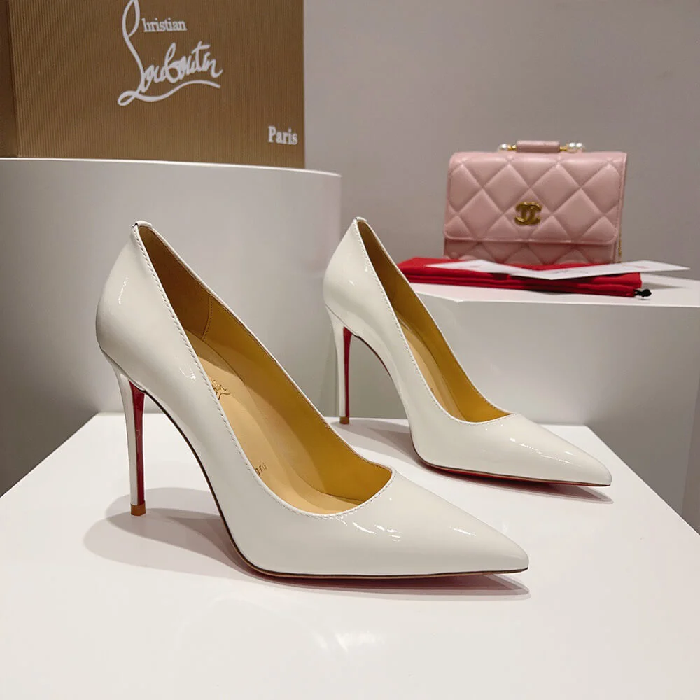 Christian Louboutin Kate Patent Pumps White - 85 or 100 mm product view 4
