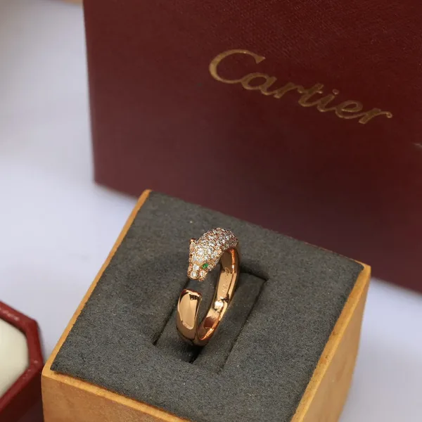 Cartier Panthere Gold-Tone Pave-Effect Panther Open Ring product view 4