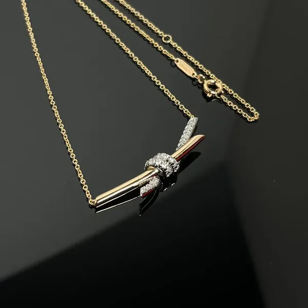 Tiffany  Co. Knot Two-Tone Pendant Necklace Two-Tone product photo