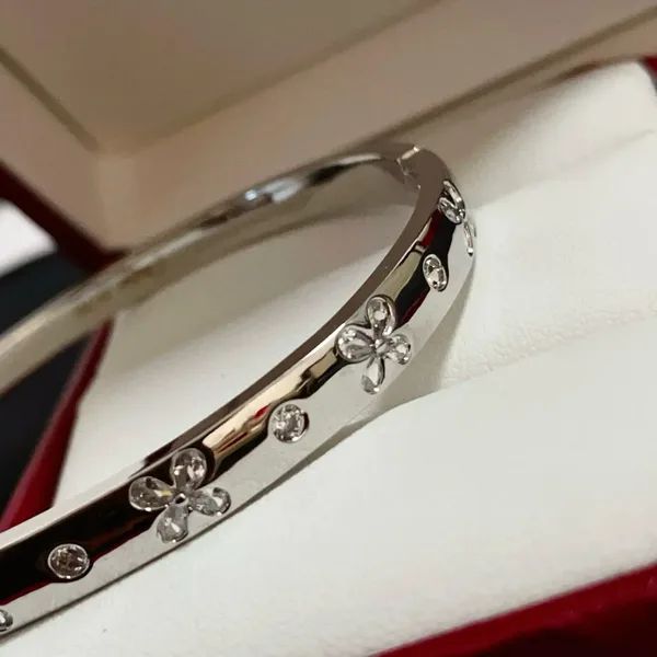 Cartier Love Silver-Tone Screw Bangle with Pave-Effect Details product view 7