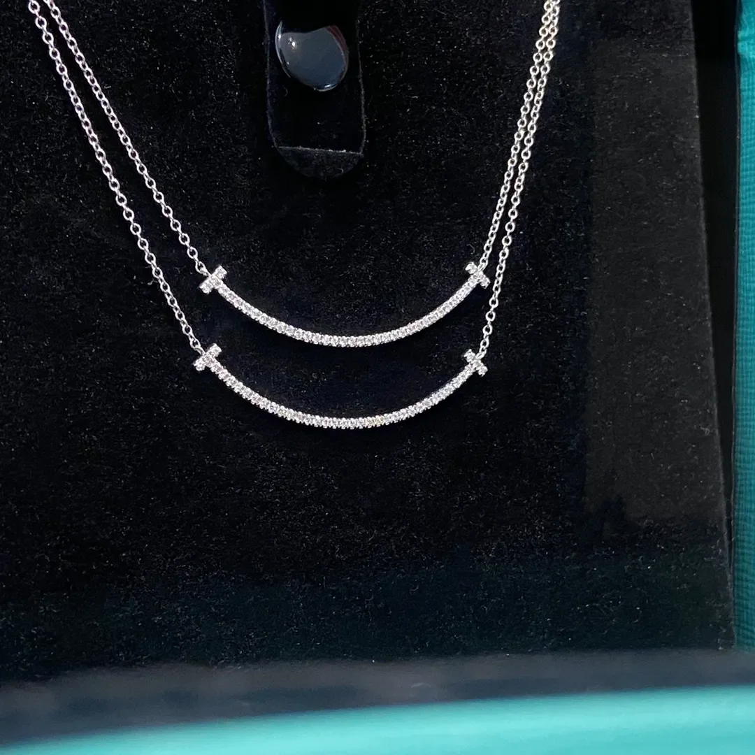 Tiffany  Co. T Smile Pavé-Effect Necklace Silver-Tone product view 1