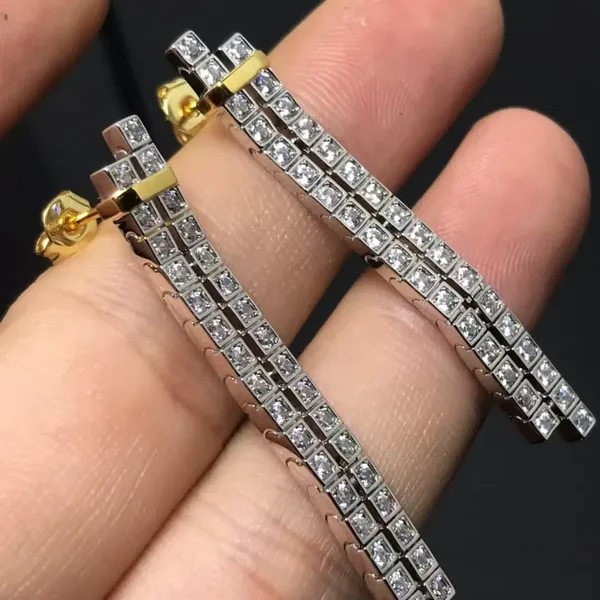 Tiffany  Co. Edge Long Pavé-Effect Drop Earrings Two-Tone product photo