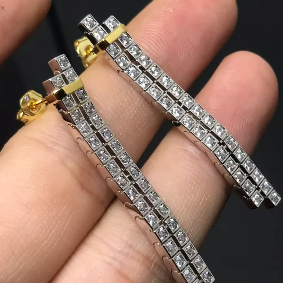 Tiffany  Co. Edge Long Pavé-Effect Drop Earrings Two-Tone product view 1