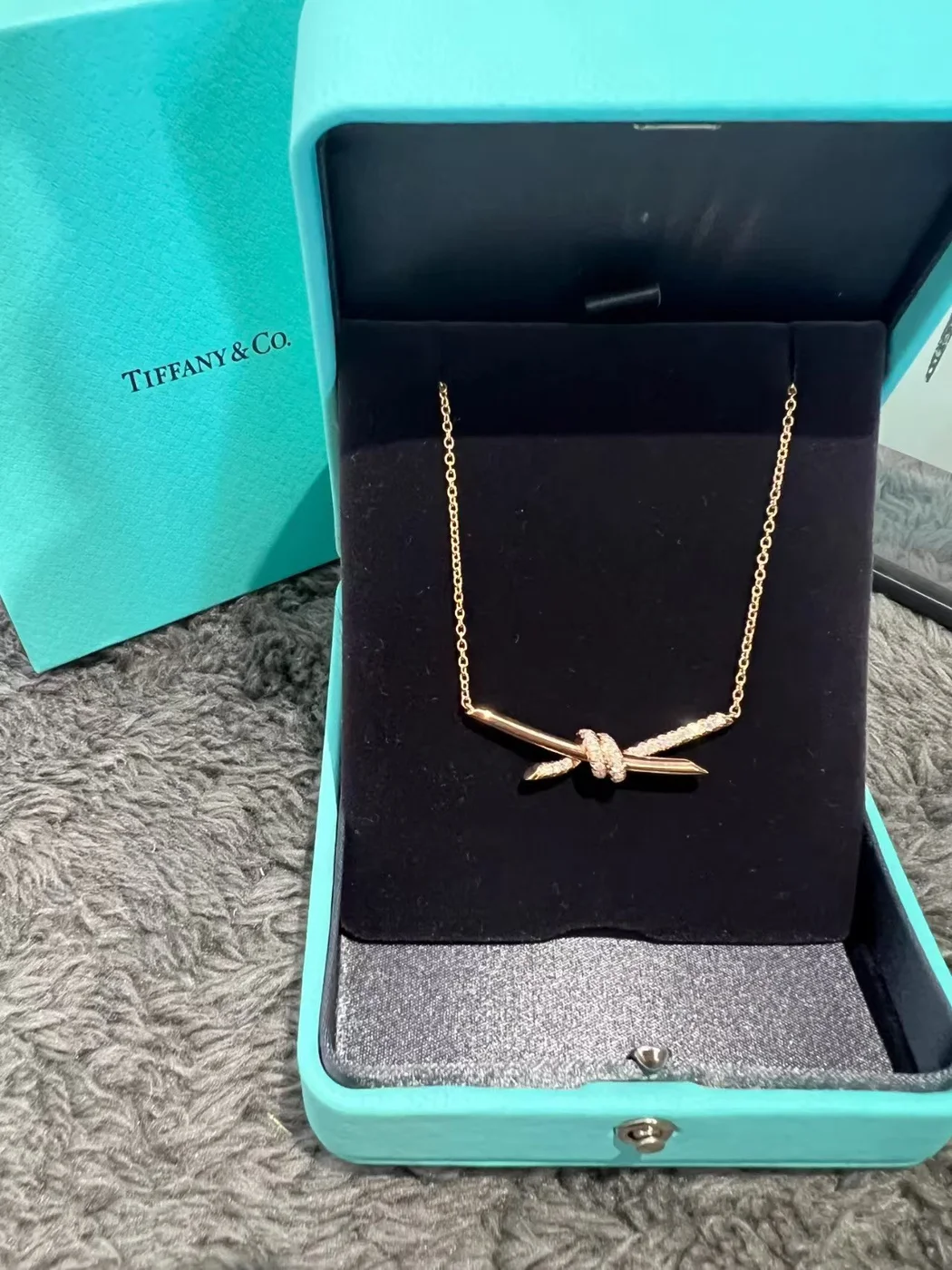 Tiffany  Co. Smooth Knot Pendant Necklace Gold-Tone product view 5