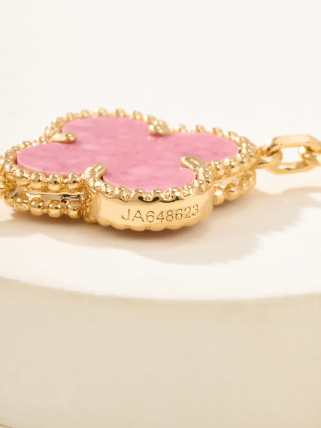 Van Cleef  Arpels Alhambra Pink Clover and Pave-Effect Gold-Tone Bracelet product view 10