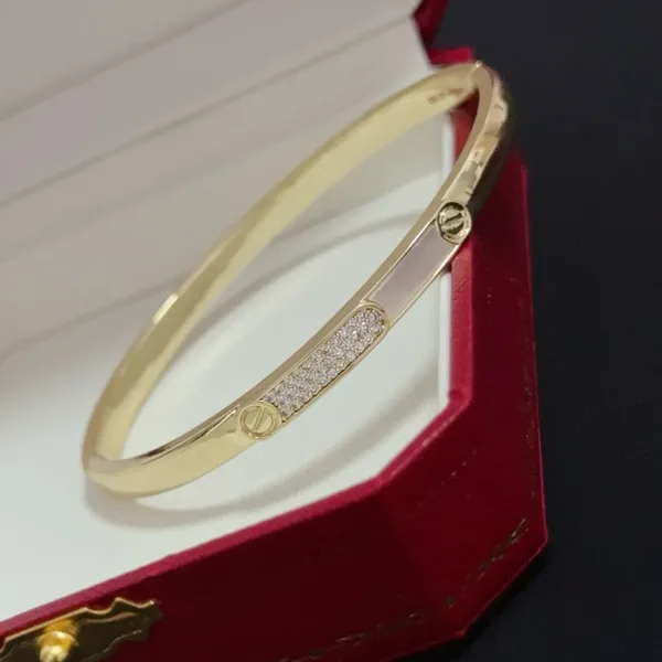 Cartier Gold-Tone Slim Bangle with Crystal-Effect Panel product view 4