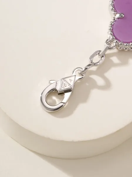 Van Cleef  Arpels Alhambra Purple Five-Clover Silver-Tone Bracelet product view 8