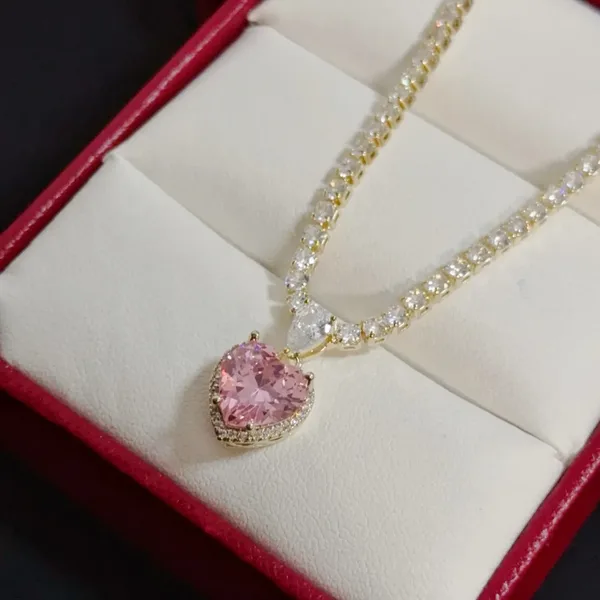 Cartier Pink Heart Gold-Tone Pendant Necklace product view 4