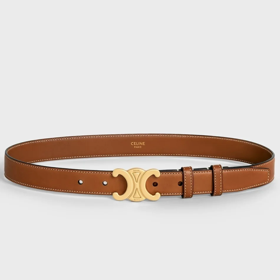Celine Medium Triomphe Belt 25MM in Brown Calfskin product view 1