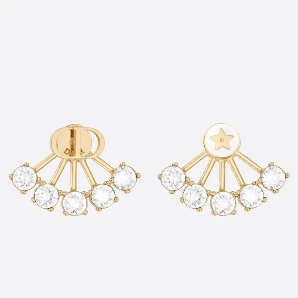 Dior Tribales Fan Earrings — Gold-Tone with Crystal-Effect Details product photo
