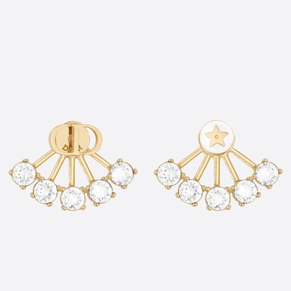Dior Tribales Fan Earrings — Gold-Tone with Crystal-Effect Details product view 1