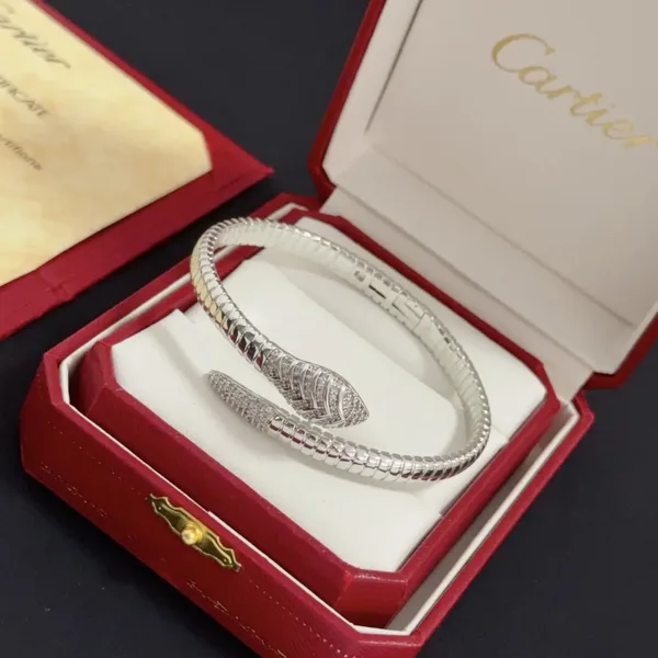 Cartier Silver-Tone Twisted Wrap Open Cuff Bracelet product view 2