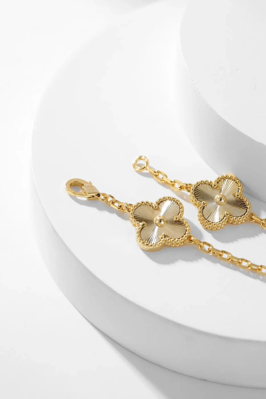 Van Cleef  Arpels Alhambra Pave-Effect Ten-Motif Gold-Tone Necklace product view 9