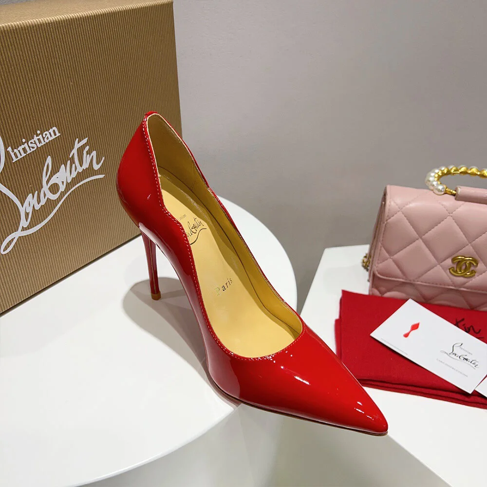 Christian Louboutin Hot Chick Scalloped Patent Pumps Red product view 5