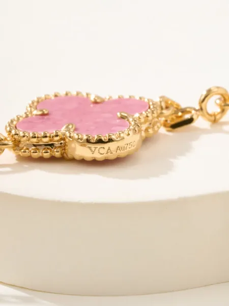 Van Cleef  Arpels Alhambra Pink Five-Clover Gold-Tone Bracelet product view 7