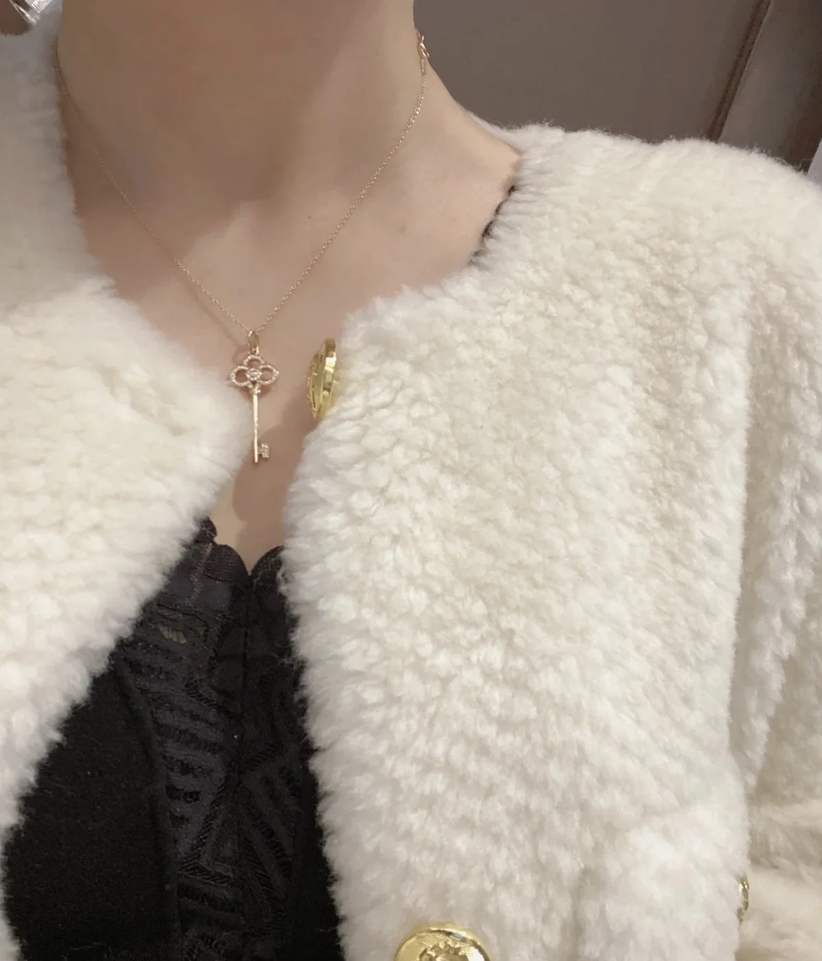 Tiffany  Co. Crown Key Pendant Necklace Rose-Tone product view 4