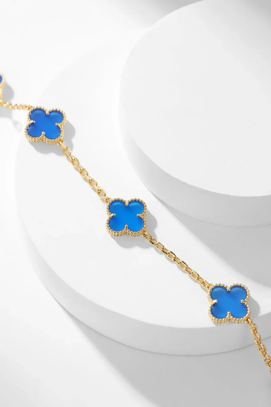 Van Cleef  Arpels Alhambra Blue Ten-Motif Gold-Tone Necklace product view 8