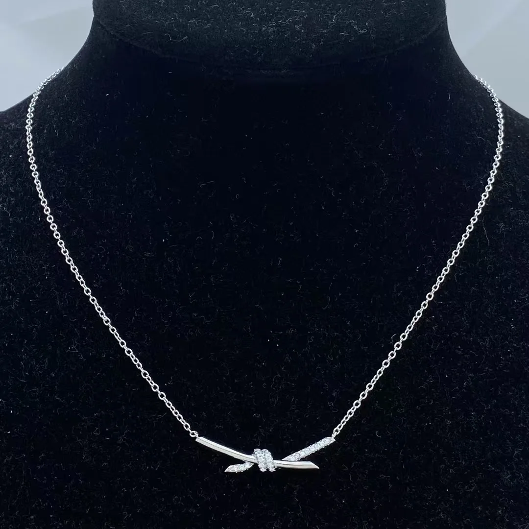 Tiffany  Co. Smooth Knot Pendant Necklace Silver-Tone product view 1