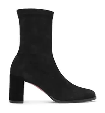 Christian Louboutin Strechadoxa 70 Suede-Effect Ankle Boots Black product view 1