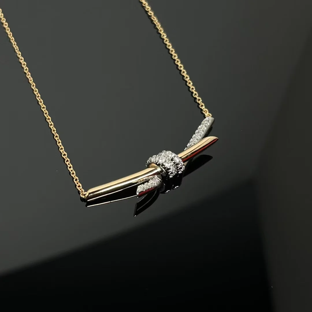 Tiffany  Co. Knot Two-Tone Pendant Necklace Two-Tone product view 2