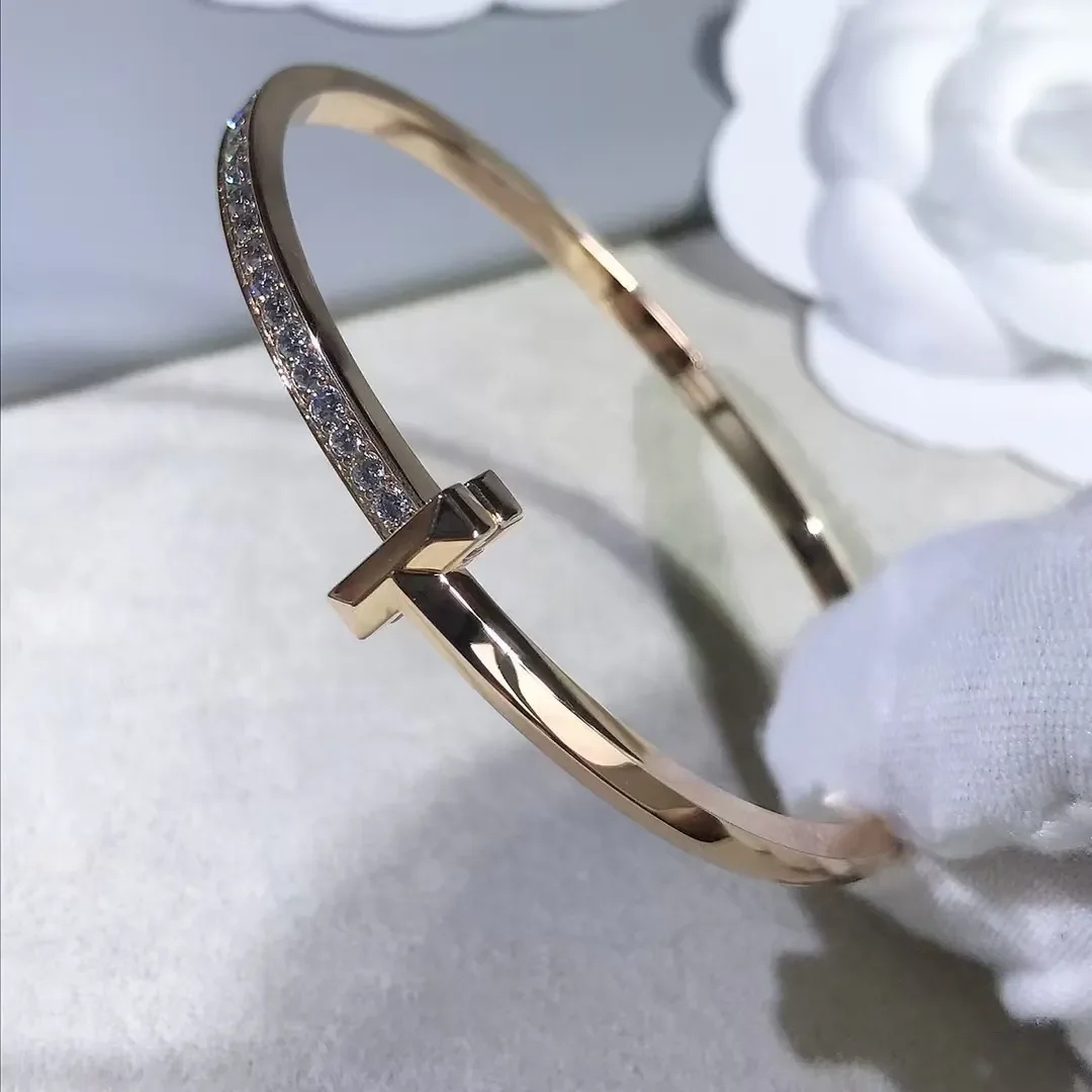Tiffany  Co. T1 Narrow Half Pavé-Effect Hinged Bangle Two-Tone product view 5