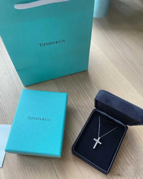 Tiffany  Co. Pavé-Effect Cross Pendant Necklace Silver-Tone product photo