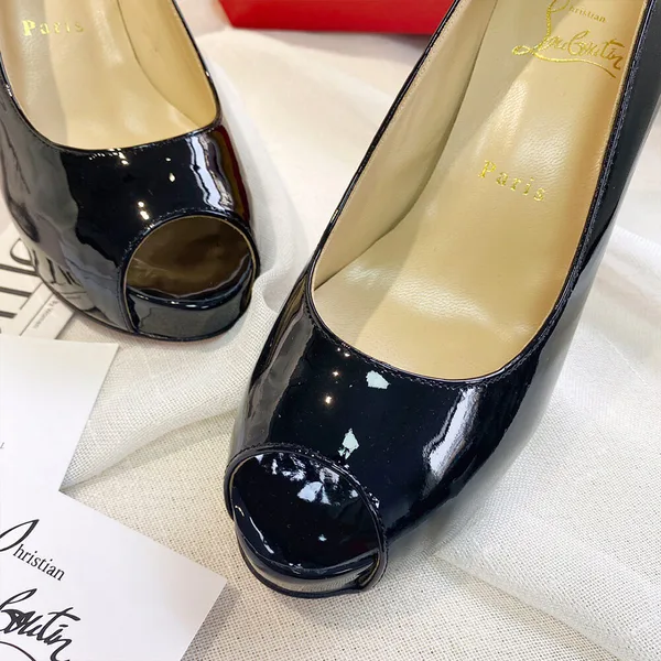 Christian Louboutin New Very Prive 120 Peep-Toe Platform Pumps Black product view 6
