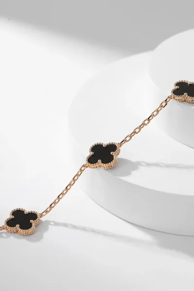 Van Cleef  Arpels Alhambra Black Ten-Motif Gold-Tone Necklace product view 5