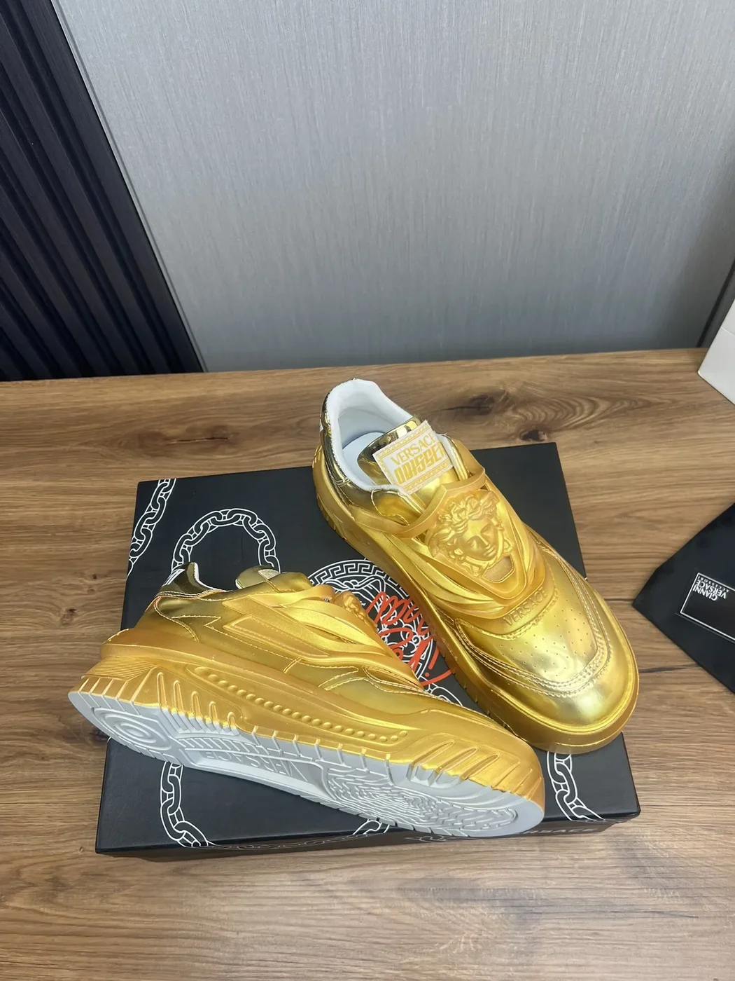 Versace Leather Sneakers Gold product view 5