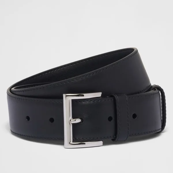 Prada 35MM Belt in Black Smooth Calfskin product photo