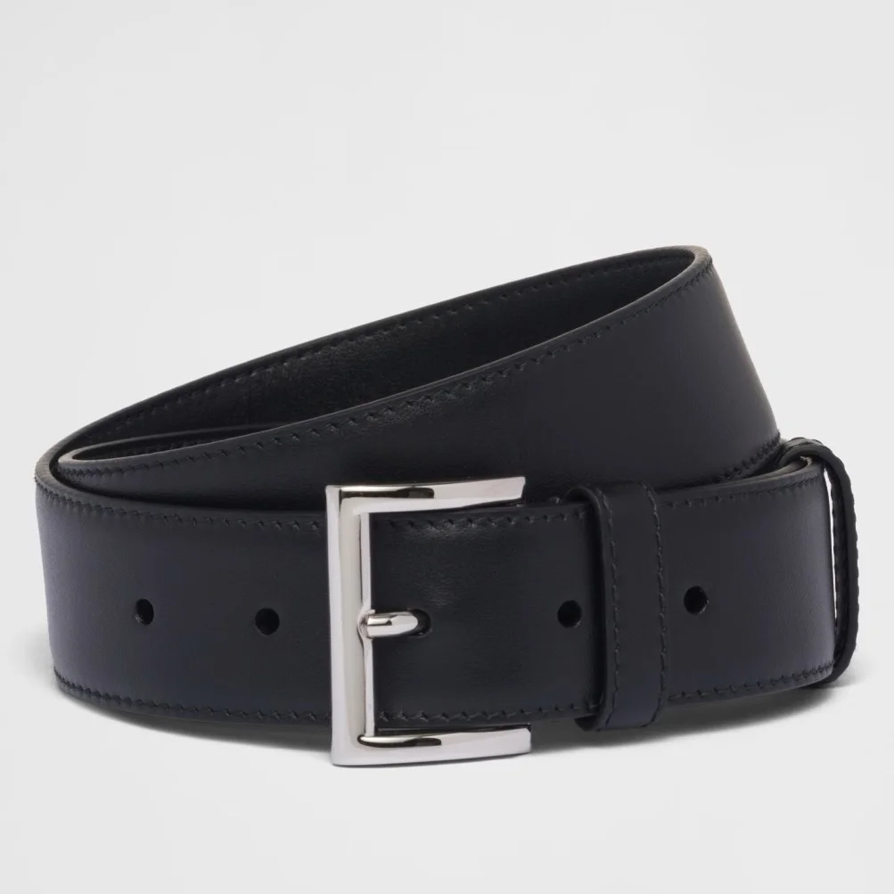 Prada 35MM Belt in Black Smooth Calfskin product view 1