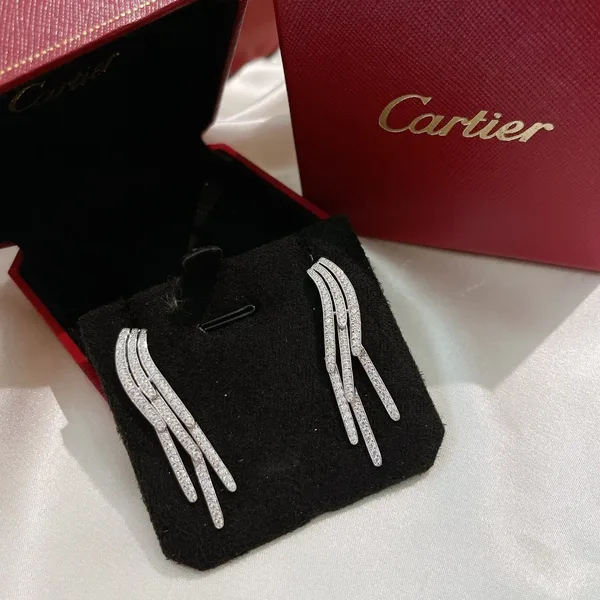 Cartier Silver-Tone Fringe Tassel Drop Earrings product photo