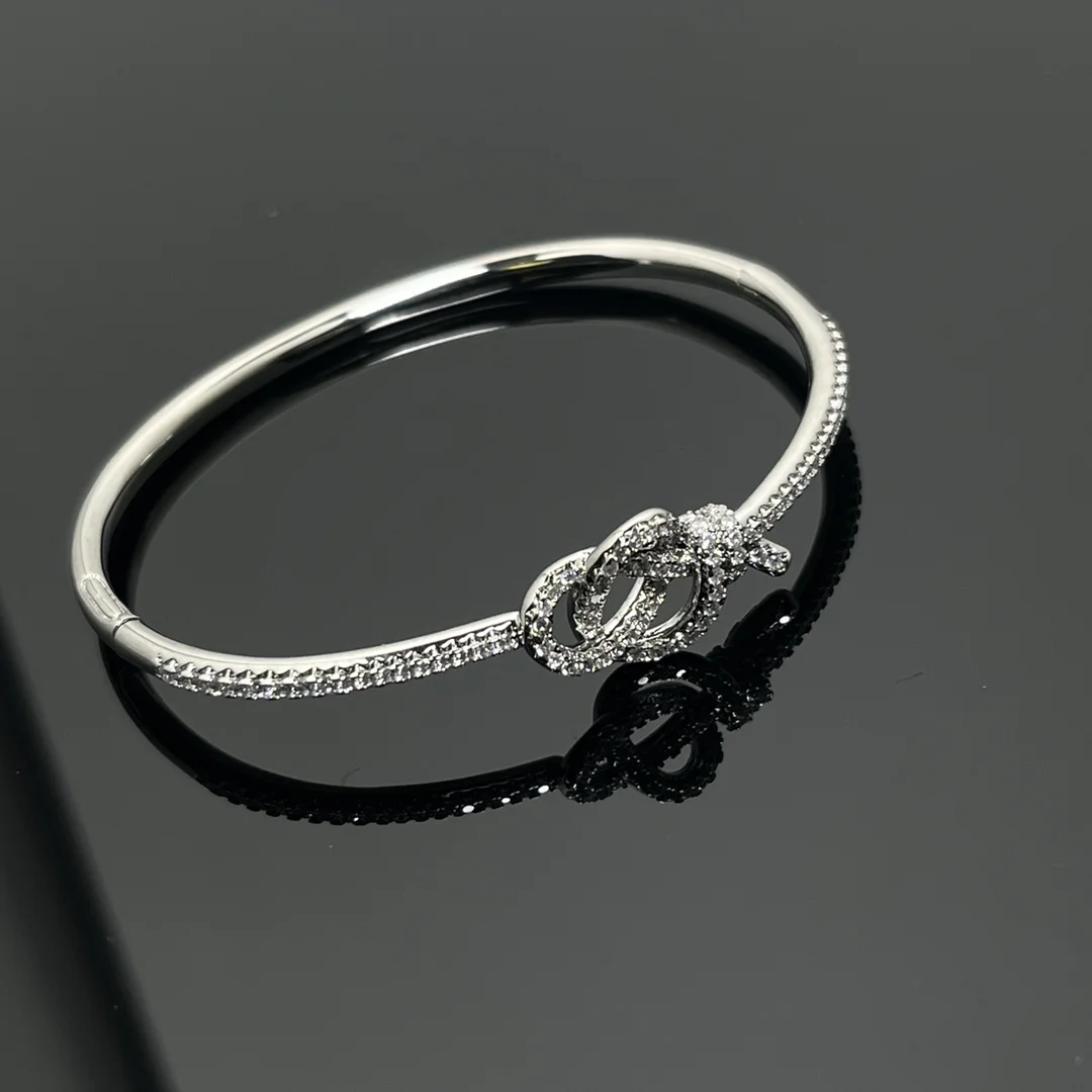 Tiffany  Co. Woven Knot Round Pavé-Effect Bangle Silver-Tone product view 1