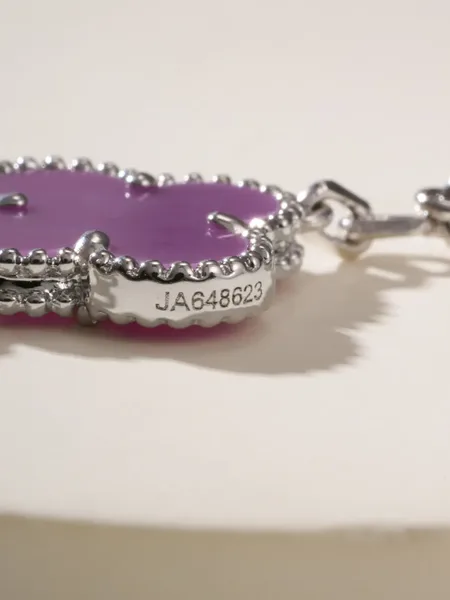 Van Cleef  Arpels Alhambra Purple Five-Clover Silver-Tone Bracelet product view 6