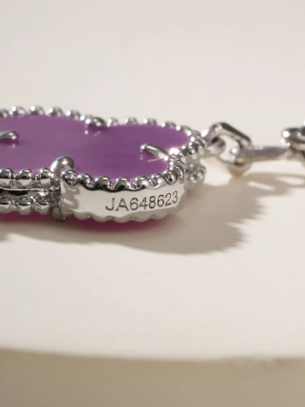 Van Cleef  Arpels Alhambra Purple Five-Clover Silver-Tone Bracelet product view 6