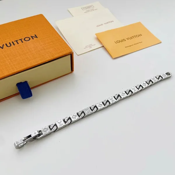 Louis Vuitton Monogram Plate Link Bracelet Silver-Tone product photo