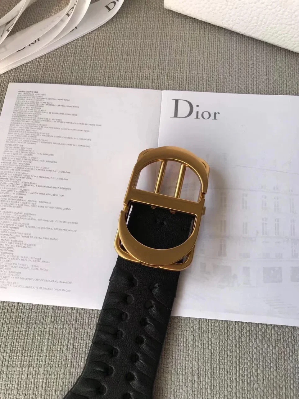 Dior 30 Montaigne 40MM Belt In Black Calfskin product view 3