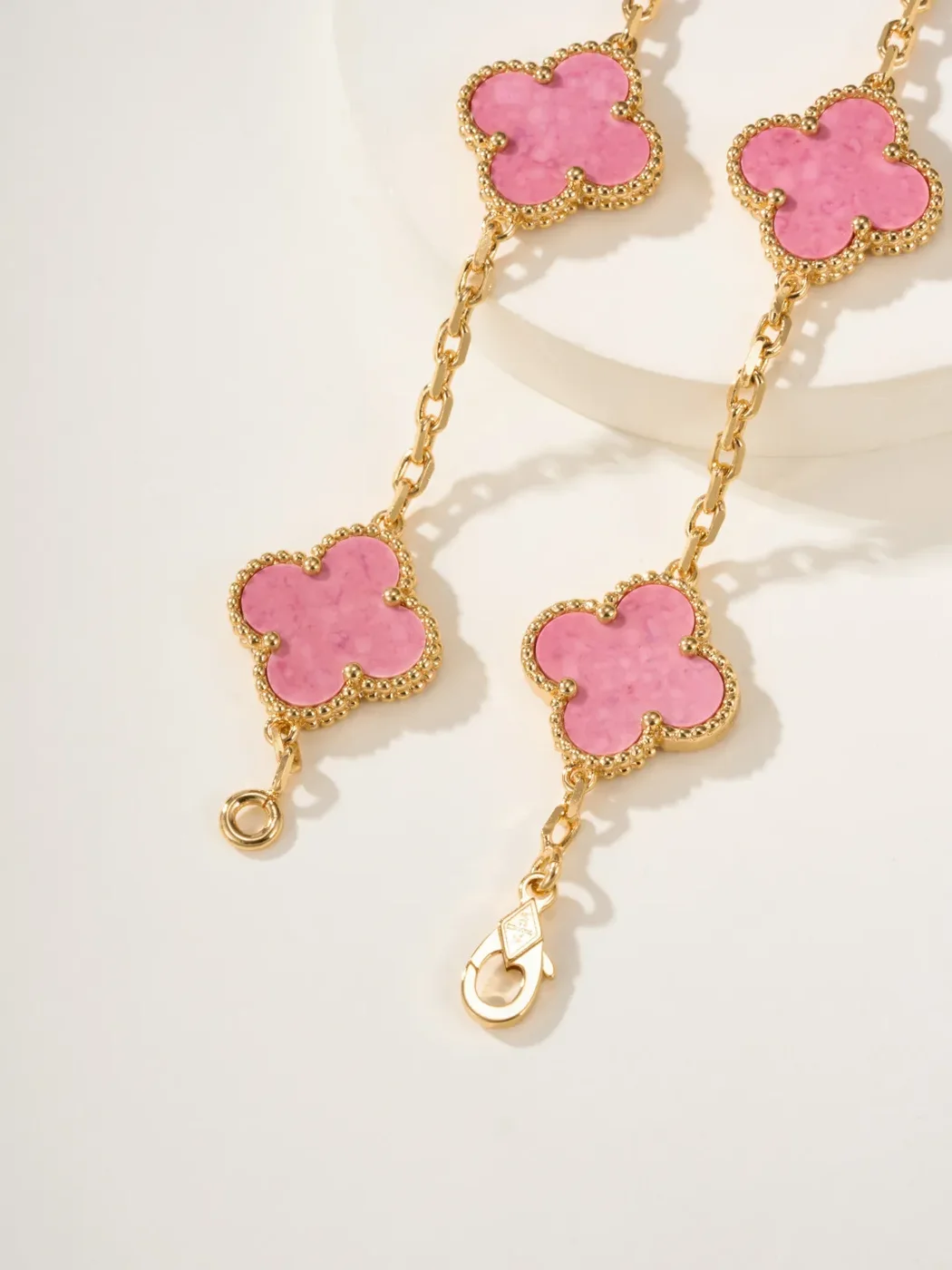 Van Cleef  Arpels Alhambra Pink Five-Clover Gold-Tone Bracelet product view 4