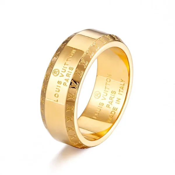 Louis Vuitton Engraved Wide Band Ring Gold-Tone product view 2