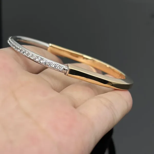 Tiffany  Co. Lock Half Pavé-Effect Hinged Bangle Two-Tone product view 2