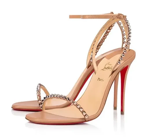 Christian Louboutin So Me Studded Ankle-Strap Sandals Nude Pink product view 1