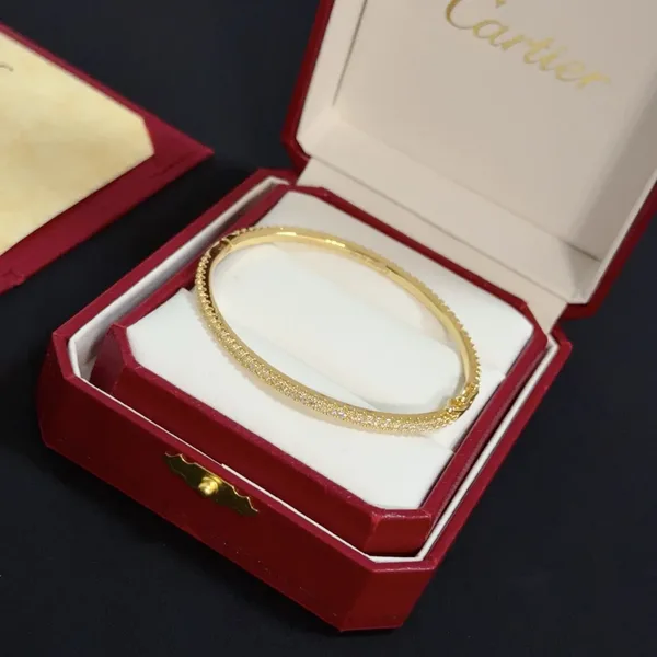 Cartier Gold-Tone Pave-Effect Bangle Bracelet product view 2