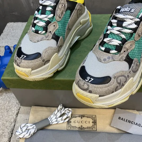 Gucci Balenciaga Triple S Beige Green Yellow Sneaker product view 5